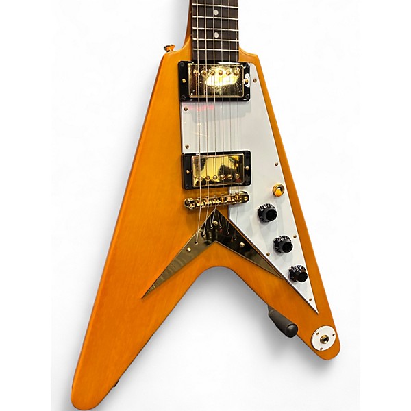 Used Epiphone 1958 Korina Flying V Natural Solid Body Electric Guitar