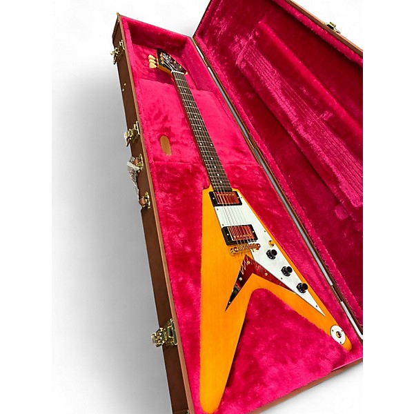 Used Epiphone 1958 Korina Flying V Natural Solid Body Electric Guitar