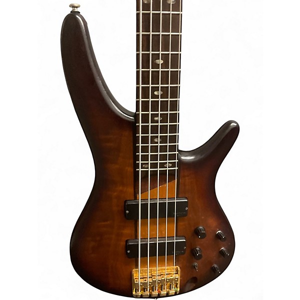 Used Ibanez SR755 5 String Natural Electric Bass Guitar