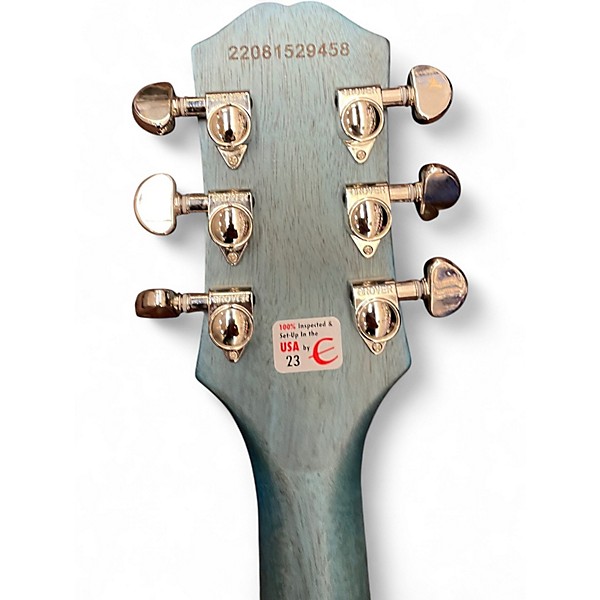 Used Epiphone Les Paul Traditional Pro IV WORN PACIFIC BLUE Solid Body Electric Guitar