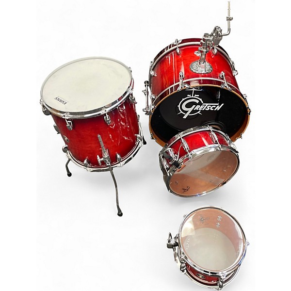 Used Gretsch Drums 4 Piece Catalina Club Series Crimson Burst Drum Kit