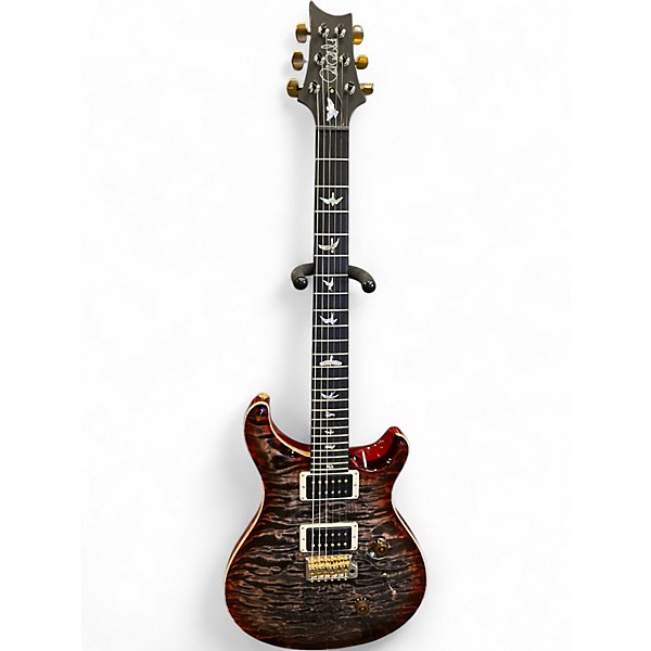 Used 2021 PRS Wood Library Custom 24 10 Top Brazilian Fret Board CHARCOAL CHERRY BURST Solid Body Electric Guitar