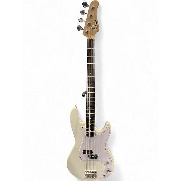 Used Glarry Bass White Electric Bass Guitar