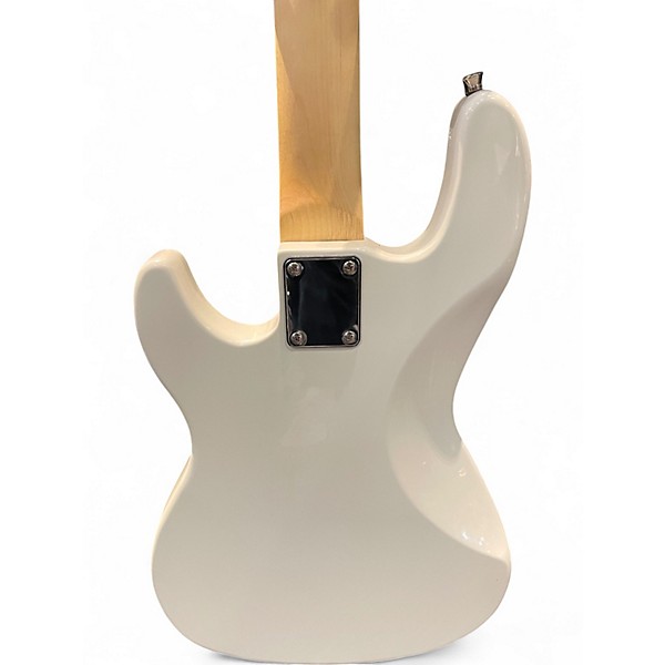 Used Glarry Bass White Electric Bass Guitar