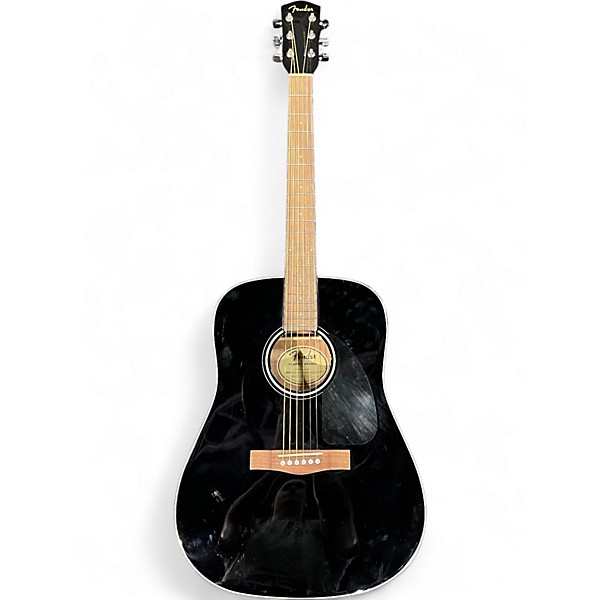 Used Fender CD60 Dreadnought Black Acoustic Guitar