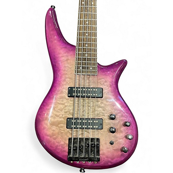 Used Jackson Js3vq Purple phaze Electric Bass Guitar