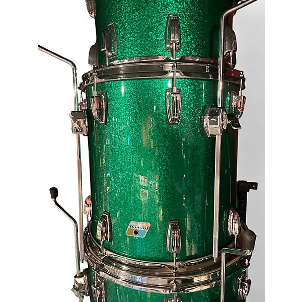 Used Ludwig 4 Piece Legacy Mahogany Bonham Green Sparkle Drum Kit