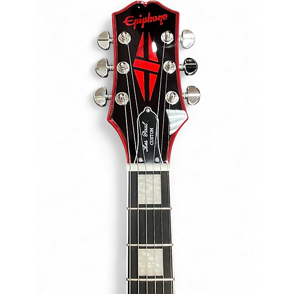 Used Epiphone Les Paul Custom Widow Red Burst Solid Body Electric Guitar