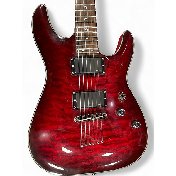 Used Schecter Guitar Research Hellraiser Deluxe RED Solid Body Electric Guitar