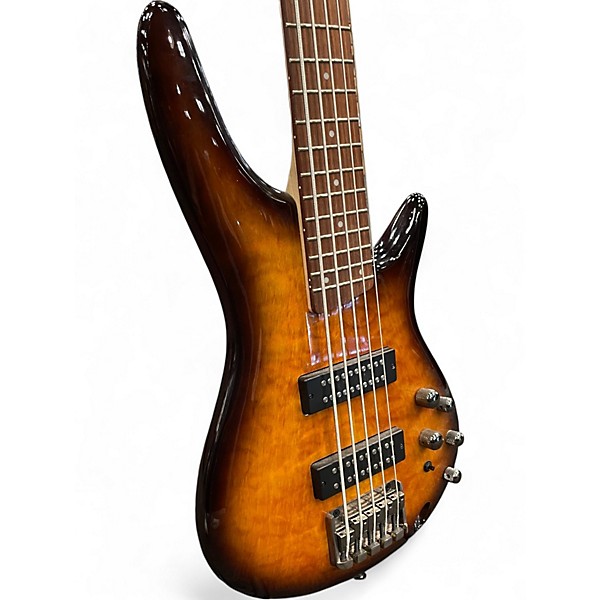 Used Ibanez SR405 Quilt Maple dragon eye burst Electric Bass Guitar