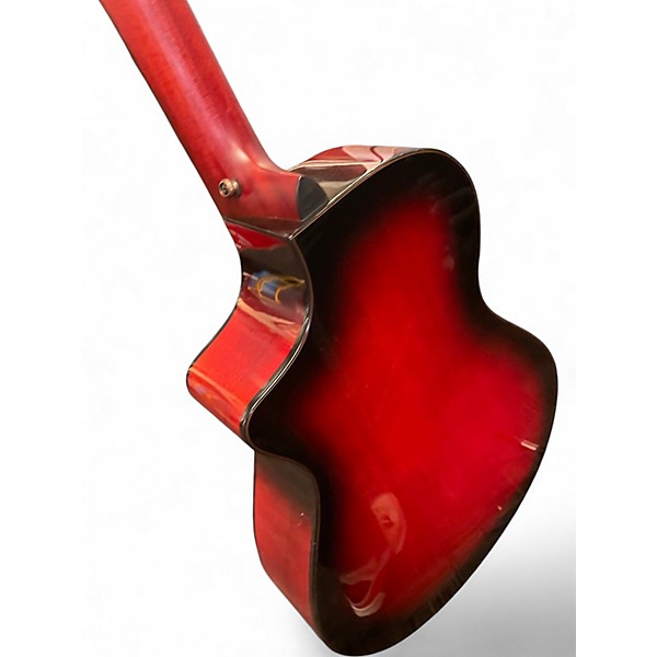 Used Breedlove Pursuit Concert Candy Red Burst Acoustic Electric Guitar