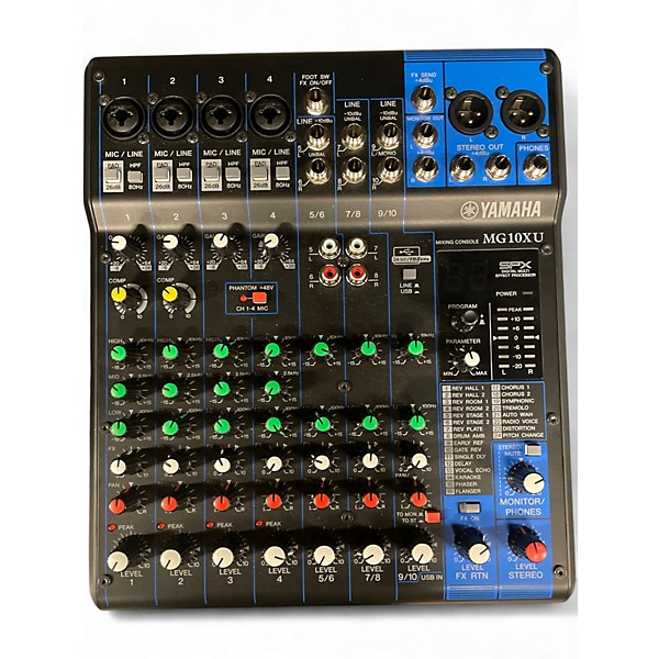 Used Yamaha MG10XU 10 Channel Mixer with Effects Unpowered Mixer