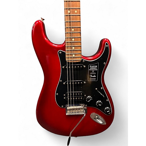 Used Fender Player Stratocaster Candy Apple Red Solid Body Electric Guitar