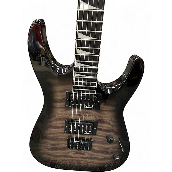 Used 2025 Jackson Dinky JS32Q DKA HT Transparent Black Solid Body Electric Guitar