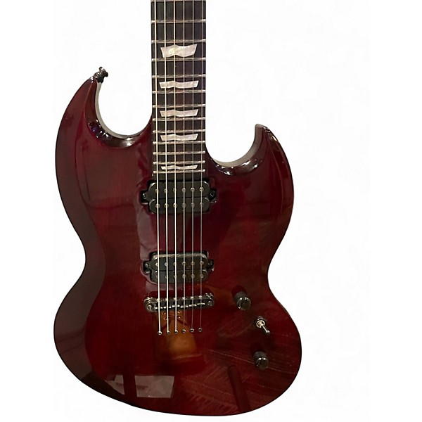 Used ESP LTD Viper 1000 Deluxe Satin Red Solid Body Electric Guitar