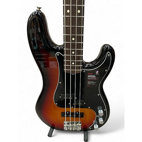 Used Fender American Performer Precision Bass 3 Color Sunburst Electric Bass Guitar
