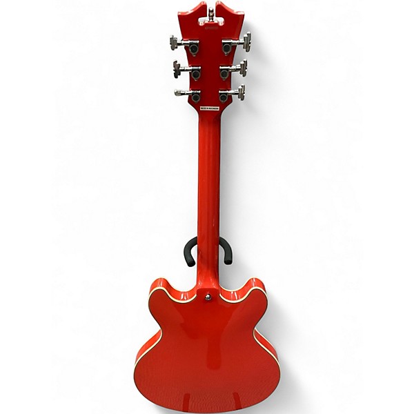 Used D'Angelico Premier DC Semi-Hollow Electric Guitar With Stopbar Fiesta Red Hollow Body Electric Guitar