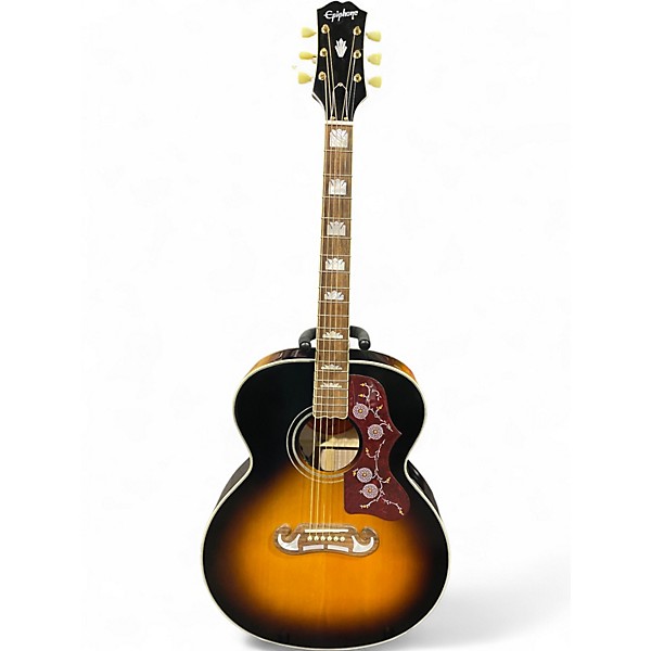 Used Epiphone J-200 Vintage Sunburst Acoustic Electric Guitar