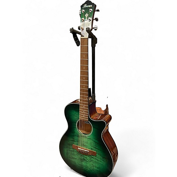 Used Ibanez AEG70-EBH Emerald Green Acoustic Electric Guitar