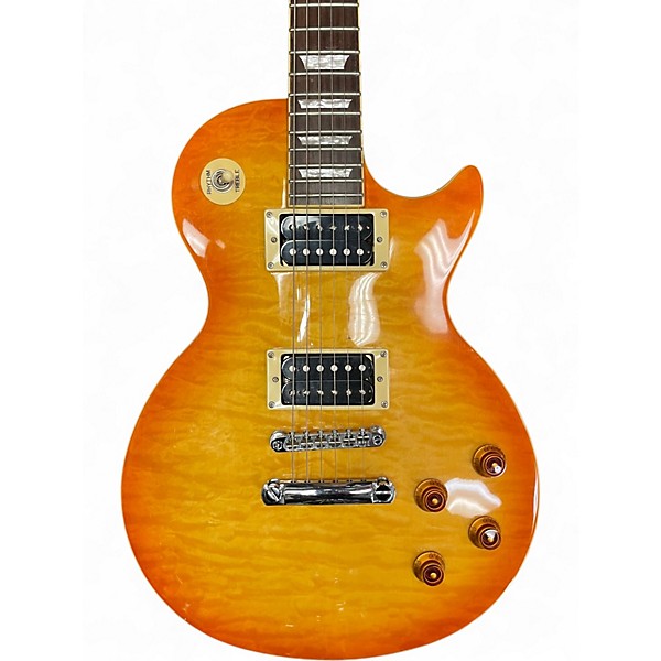 Used Epiphone Les Paul Classic Trans Amber Solid Body Electric Guitar