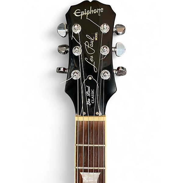 Used Epiphone Les Paul Classic Trans Amber Solid Body Electric Guitar