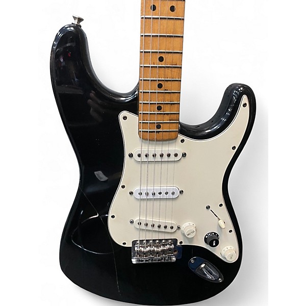 Used Fender American Standard Stratocaster Black and White Solid Body Electric Guitar