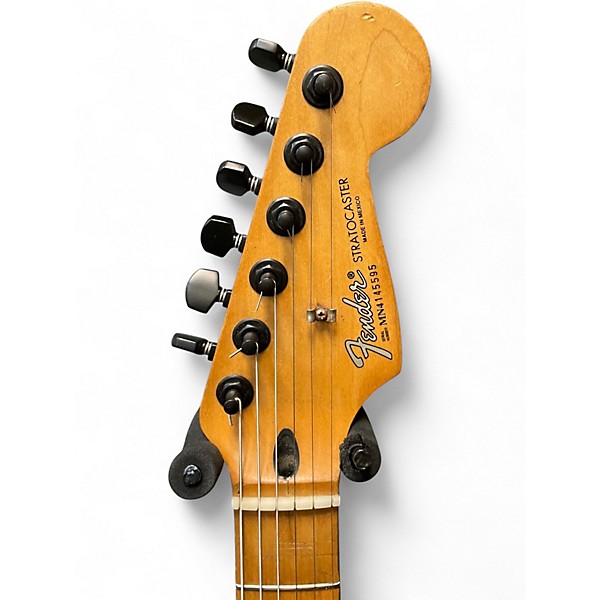 Used Fender American Standard Stratocaster Black and White Solid Body Electric Guitar