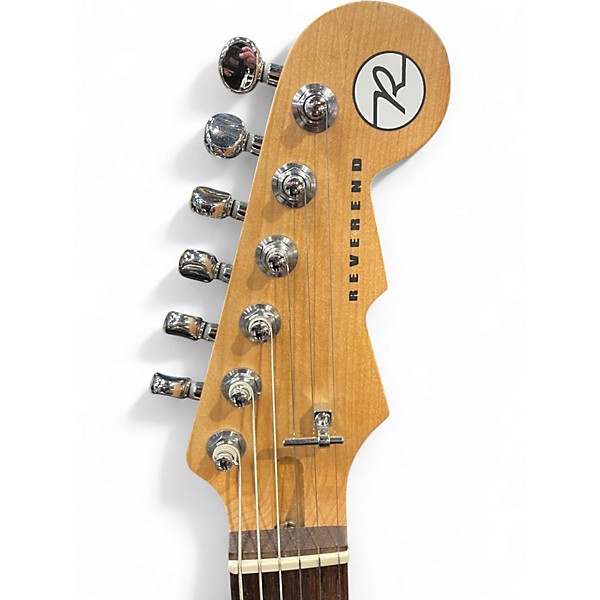 Used Reverend Double Agent Metallic Silver Freeze Solid Body Electric Guitar