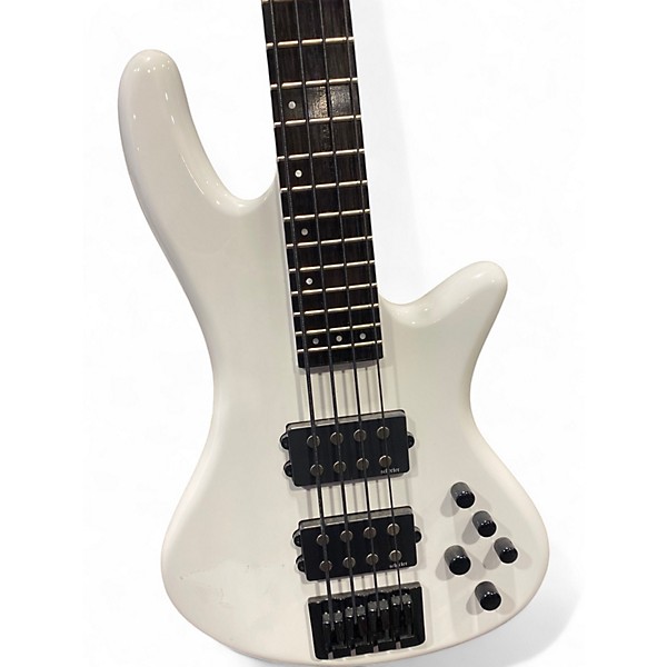 Used Schecter Guitar Research STAGE 4 WHITE Electric Bass Guitar
