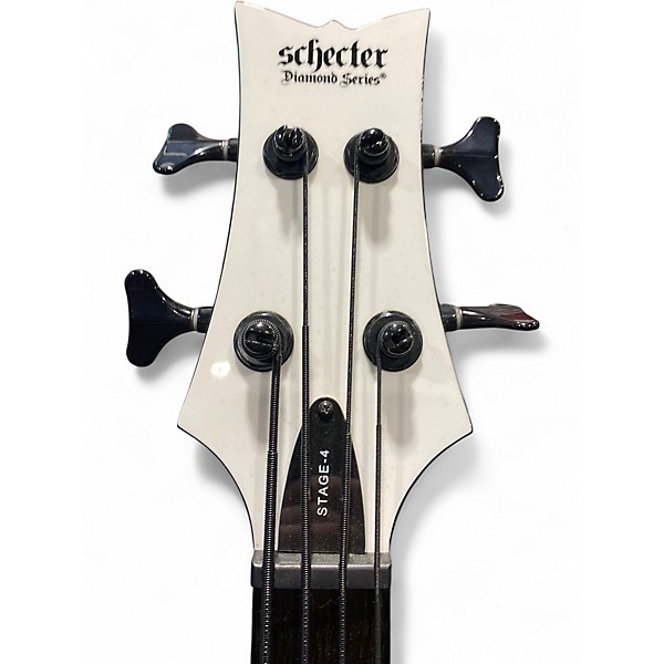 Used Schecter Guitar Research STAGE 4 WHITE Electric Bass Guitar