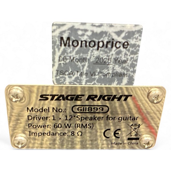 Used Monoprice 611899 1X12" Guitar Cabinet