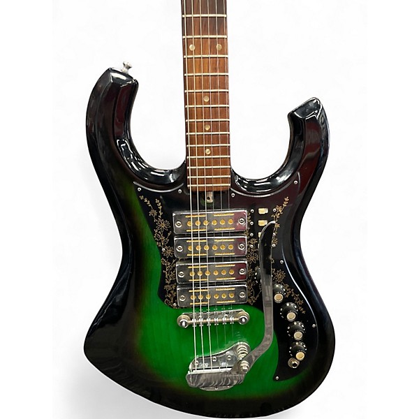 Used Kimberly Bison Green Burst Solid Body Electric Guitar
