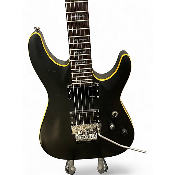 Used Schecter Guitar Research Demon-6 FR Aged Black Satin Solid Body Electric Guitar