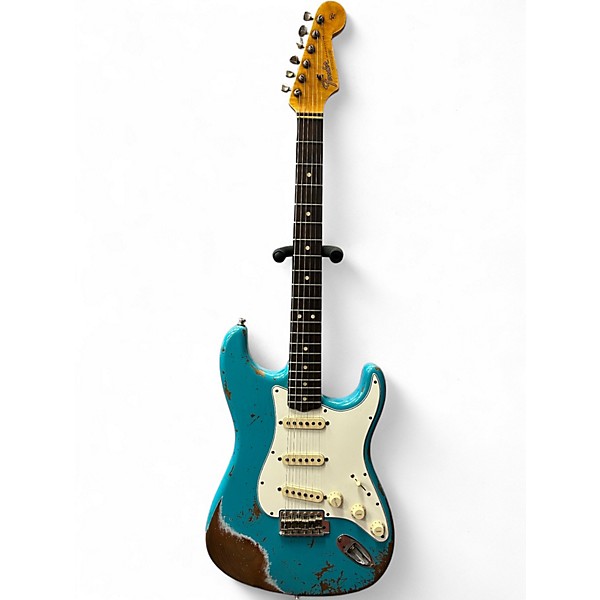 Used Fender WILDWOOD 10 64 WW10 HEAVY RELIC FADED TAOS TURQUOISE Solid Body Electric Guitar