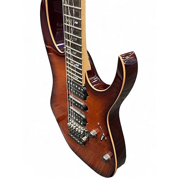 Used Ibanez RG8570Z J CUSTOM Brown Sunburst Solid Body Electric Guitar