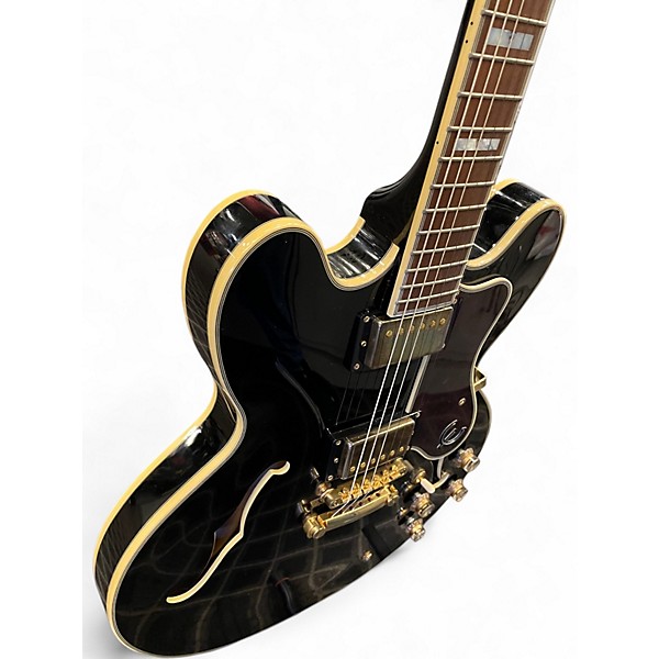 Used Epiphone Sheraton II PRO BLACK AND GOLD Hollow Body Electric Guitar