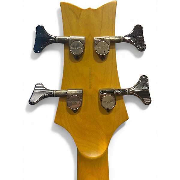 Used Schecter Guitar Research Stiletto Extreme 4 String Blue Electric Bass Guitar