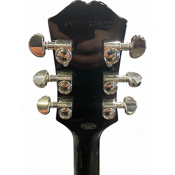 Used Epiphone Les Paul Custom Black and Silver Solid Body Electric Guitar