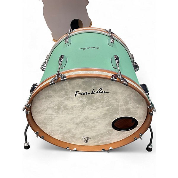 Used Franklin 3 Piece Custom Poplar/Mahogany Mint Green Drum Kit
