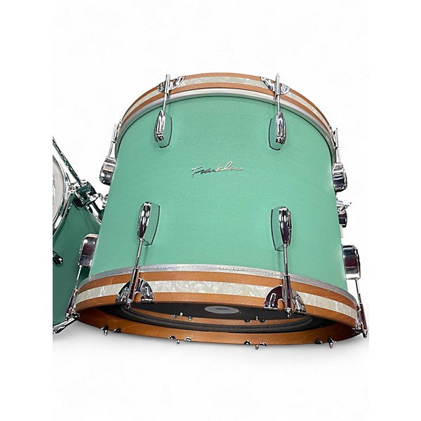 Used Franklin 3 Piece Custom Poplar/Mahogany Mint Green Drum Kit