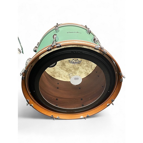 Used Franklin 3 Piece Custom Poplar/Mahogany Mint Green Drum Kit