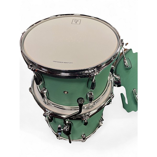 Used Franklin 3 Piece Custom Poplar/Mahogany Mint Green Drum Kit