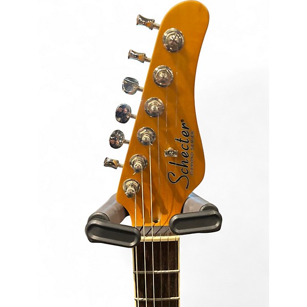 Used Schecter Guitar Research PT SPECIAL Black and White Solid Body Electric Guitar