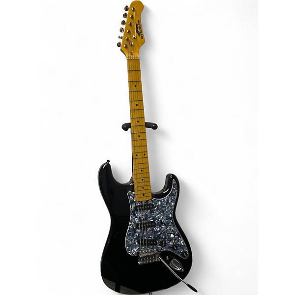 Used Stadium Strat Style Black Solid Body Electric Guitar