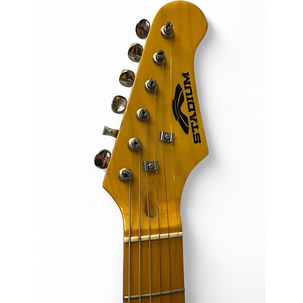 Used Stadium Strat Style Black Solid Body Electric Guitar