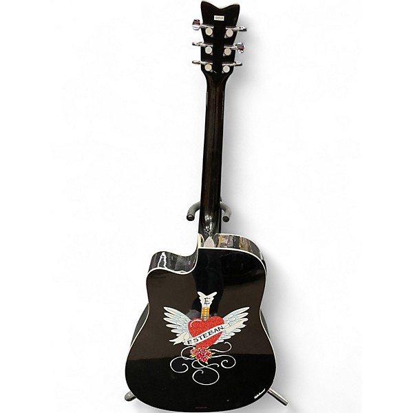 Used Esteban Crystal Heart Black Acoustic Guitar