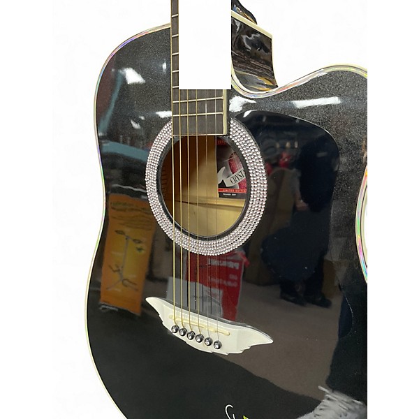 Used Esteban Crystal Heart Black Acoustic Guitar