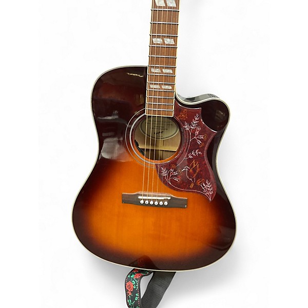 Used Epiphone HUMMINGBIRD EC STUDIO 2 Color Sunburst Acoustic Electric Guitar