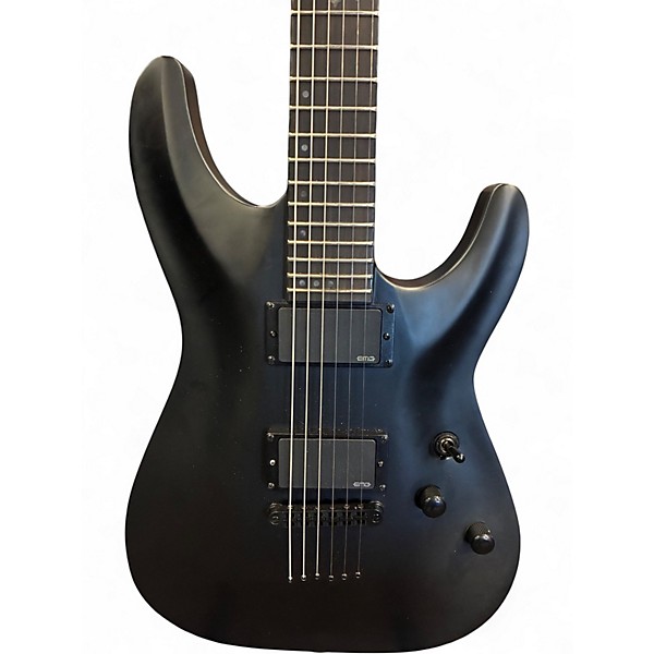 Used Schecter Guitar Research C1 Platinum Blackout Flat Black Solid Body Electric Guitar