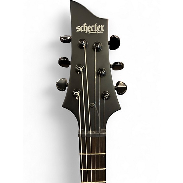 Used Schecter Guitar Research C1 Platinum Blackout Flat Black Solid Body Electric Guitar